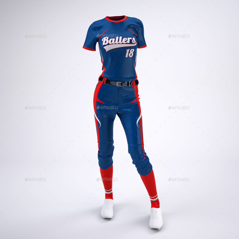 Women's Softball Jerseys and Uniform MockUp by Sanchi477 GraphicRiver